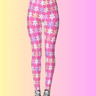 LEGGINGS FLEURS ROSES CUTES RÉPÉTANT LA MODE DU MODÈLE FLOR