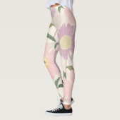 Leggings Fleurs roses élégantes Aquarelle Boho Floral (Gauche)