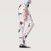 Leggings Fleurs roses et bleues motif (Droite)