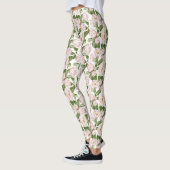 Leggings Fleurs roses et vertes (Gauche)