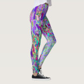 Leggings Fleurs roses et violettes Abstraites (Droite)