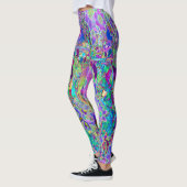 Leggings Fleurs roses et violettes Abstraites (Gauche)