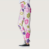 Leggings Fleurs roses rétro (Gauche)