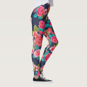 Leggings Fleurs roses rouges (Droite)