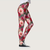 Leggings Fleurs roses, rouges et mauves (Droite)