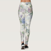 Leggings Fleurs roses violettes romantiques (Dos)