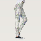 Leggings Fleurs roses violettes romantiques (Droite)