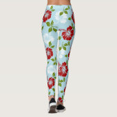 Leggings Fleurs Rouge Et Blanc (Dos)