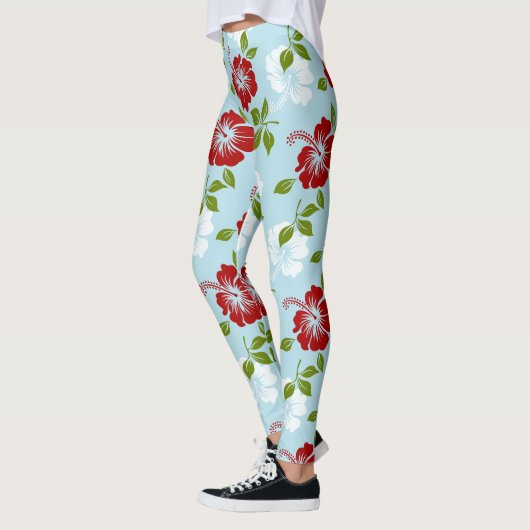 Leggings Fleurs Rouge Et Blanc (Gauche)