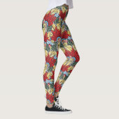 Leggings Fleurs Rouge Jaune Bleu Vert Et Fleurs (Droite)