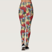 Leggings Fleurs Rouge Jaune Bleu Vert Et Fleurs (Dos)