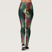 Leggings Fleurs rouges blanches vertes (Dos)