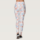 Leggings Fleurs rouges bleues (Dos)