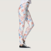 Leggings Fleurs rouges bleues (Droite)