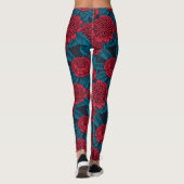 Leggings Fleurs rouges de waratah (Dos)