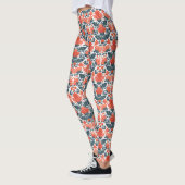 Leggings Fleurs rouges décoratives (Gauche)