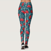 Leggings Fleurs rouges dessinées à la main sur débardeur ar (Dos)