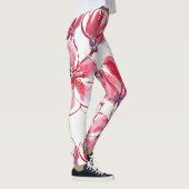Leggings Fleurs rouges du marron (Droite)