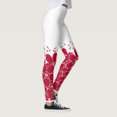 Leggings Fleurs rouges marguerites sur arrière - plan blanc (Droite)