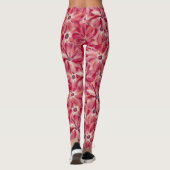 Leggings Fleurs rouges modernes aquarelle motif floral (Dos)