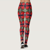Leggings Fleurs rouges Motif 3 (Dos)