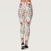 Leggings Fleurs rouges roses (Dos)