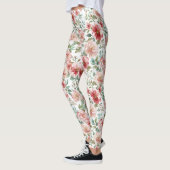 Leggings Fleurs rouges roses (Gauche)