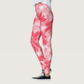 Leggings Fleurs rouges sur blanc. (Gauche)