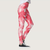 Leggings Fleurs rouges sur blanc. (Droite)