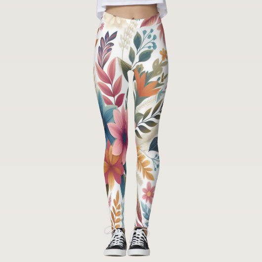 Leggings Fleurs sans couture (Devant)