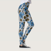 Leggings Fleurs sauvages blanches et papillons bleus (Droite)