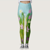 Leggings Fleurs sauvages dans l'herbe (Devant)
