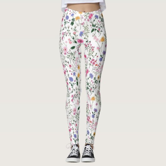 Leggings Fleurs sauvages d'été (Devant)
