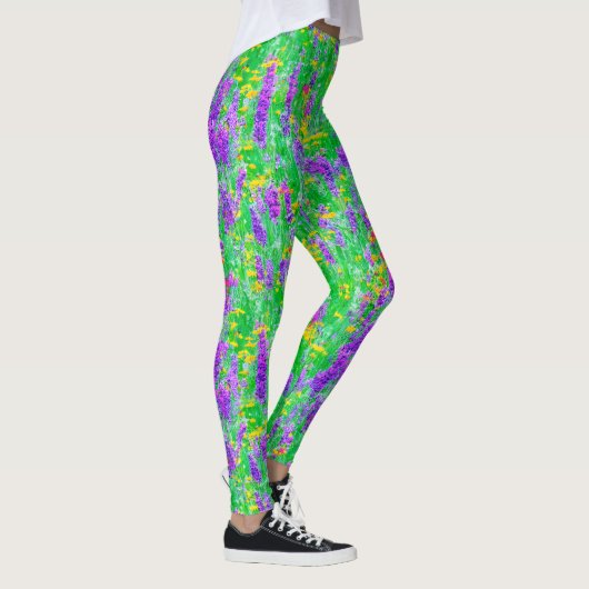 Leggings Fleurs sauvages d'été dans un champ vert (Droite)