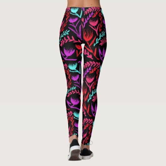 Leggings Fleurs sauvages en couleurs que POP! (Dos)
