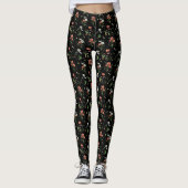 Leggings Fleurs sauvages en noir (Devant)