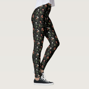 Leggings Fleurs sauvages en noir