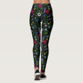 Leggings Fleurs sauvages en noir (Dos)