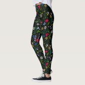 Leggings Fleurs sauvages en noir (Gauche)