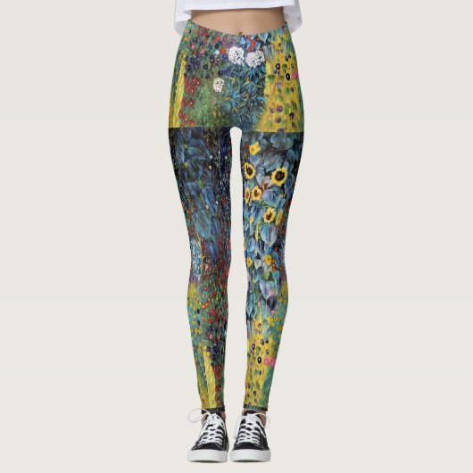 Leggings Fleurs sauvages impressionnistes (Devant)