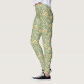 Leggings Fleurs sauvages jaunes sur pattes vertes (Gauche)