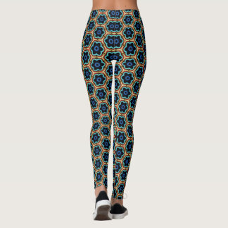 Leggings Fleurs simples bleues et jaunes