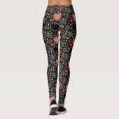 Leggings Fleurs sombres enchanter : Floral Motif sans coutu (Dos)