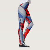Leggings fleurs stylisées et imprimés feuille (Droite)