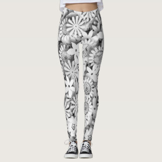 Leggings Fleurs super Jardin Monocrome