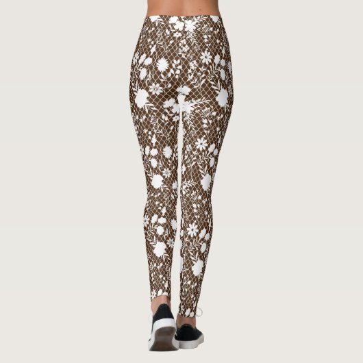Leggings Fleurs sur net 01.bx4 BG Brown (Dos)