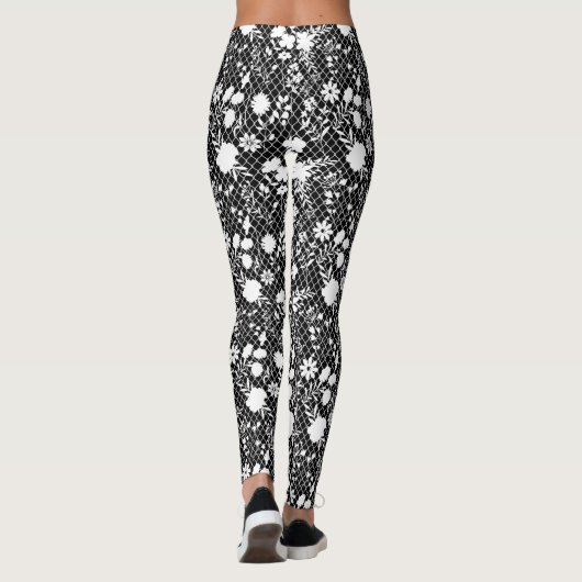 Leggings Fleurs sur net 01.bx4 Black BG (Dos)