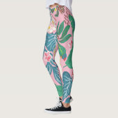 Leggings Fleurs tropicales Abstraites, motif de guache pein (Gauche)