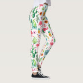Leggings Fleurs tropicales Cactus & Flamants roses Motif (Droite)