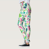 Leggings Fleurs tropicales colorées Motif sans couture (Gauche)